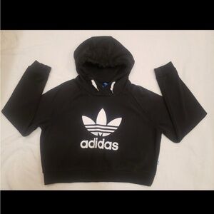 Adidas women Black crop hoodie